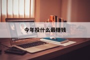 今年投什么最赚钱