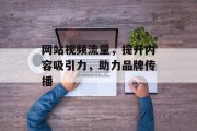 网站视频流量，提升内容吸引力，助力品牌传播