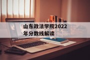 山东政法学院2022年分数线解读