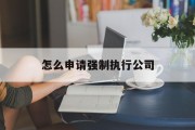 怎么申请强制执行公司