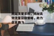 网站流量求购，揭秘高效流量获取策略，助力企业腾飞