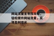 网站流量主寻找攻略，轻松提升网站流量，实现盈利增长