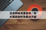 企业网站流量低迷，五大原因剖析及解决方案