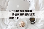 辽宁CBA赛事赛程表，激情四溢的篮球盛宴即将开启！
