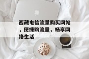 西藏电信流量购买网站，便捷购流量，畅享网络生活