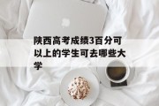 陕西高考成绩3百分可以上的学生可去哪些大学