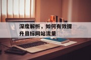 深度解析，如何有效提升目标网站流量