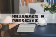网站流量越来越慢，探究原因及解决方案