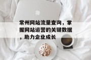 常州网站流量查询，掌握网站运营的关键数据，助力企业成长
