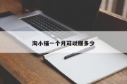 淘小铺一个月可以赚多少