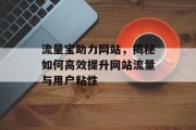 流量宝助力网站，揭秘如何高效提升网站流量与用户粘性