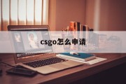 csgo怎么申请