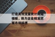 打造高效流量统计网站模板，助力企业精准把握市场脉搏