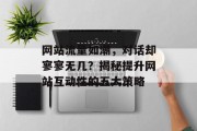 网站流量如潮，对话却寥寥无几？揭秘提升网站互动性的五大策略