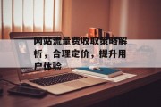 网站流量费收取策略解析，合理定价，提升用户体验