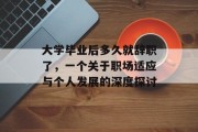 大学毕业后多久就辞职了，一个关于职场适应与个人发展的深度探讨
