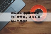 网站通过QQ增加流量的五大策略，让你的网站人气爆棚！
