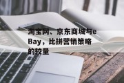 淘宝网、京东商城与eBay，比拼营销策略的较量
