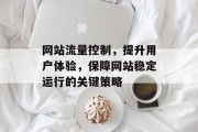 网站流量控制，提升用户体验，保障网站稳定运行的关键策略
