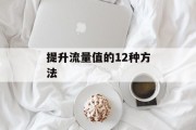 提升流量值的12种方法