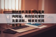 揭秘手机流量使用量查询网站，助你轻松掌控流量消耗，畅享无忧网络生活