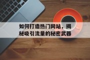 如何打造热门网站，揭秘吸引流量的秘密武器