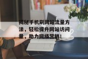 揭秘手机刷网站流量方法，轻松提升网站访问量，助力网络营销！