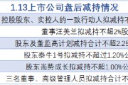 1月13日增减持汇总：华业香料等6股拟减持（表）