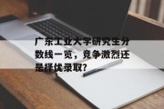 广东工业大学研究生分数线一览，竞争激烈还是择优录取？