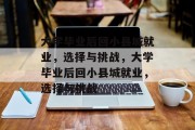 大学毕业后回小县城就业，选择与挑战，大学毕业后回小县城就业，选择与挑战