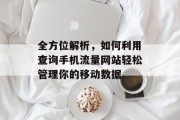 全方位解析，如何利用查询手机流量网站轻松管理你的移动数据