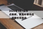 2022年3月7日热点新闻，聚焦时事动态，洞察社会脉动