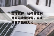 深度解析，如何有效利用网站流量资源，实现商业价值最大化