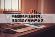 揭秘用钱刷流量网站，流量背后的灰色产业链