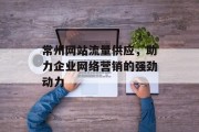 常州网站流量供应，助力企业网络营销的强劲动力