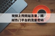 视频上传网站流量，揭秘热门平台的流量密码