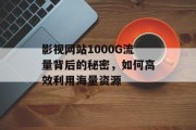 影视网站1000G流量背后的秘密，如何高效利用海量资源