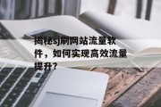 揭秘sj刷网站流量软件，如何实现高效流量提升？