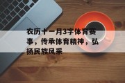 农历十一月3字体育赛事，传承体育精神，弘扬民族风采