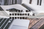 2023年盘点，国内体育赛事精彩纷呈，这些赛事不容错过！