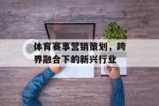 体育赛事营销策划，跨界融合下的新兴行业