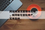 网站精准流量赚钱攻略，如何吸引目标用户，实现盈利