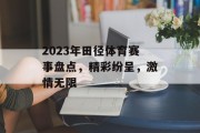 2023年田径体育赛事盘点，精彩纷呈，激情无限