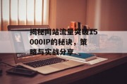 揭秘网站流量突破15000IP的秘诀，策略与实战分享
