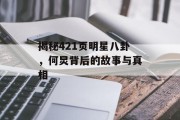 揭秘421页明星八卦，何炅背后的故事与真相