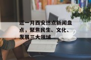 近一月西安热点新闻盘点，聚焦民生、文化、发展三大领域
