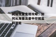 网站流量变现攻略，如何从海量流量中挖掘盈利潜能