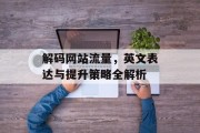 解码网站流量，英文表达与提升策略全解析
