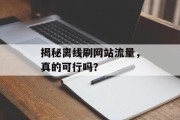 揭秘离线刷网站流量，真的可行吗？