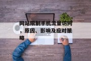 网站限制手机流量访问，原因、影响及应对策略
